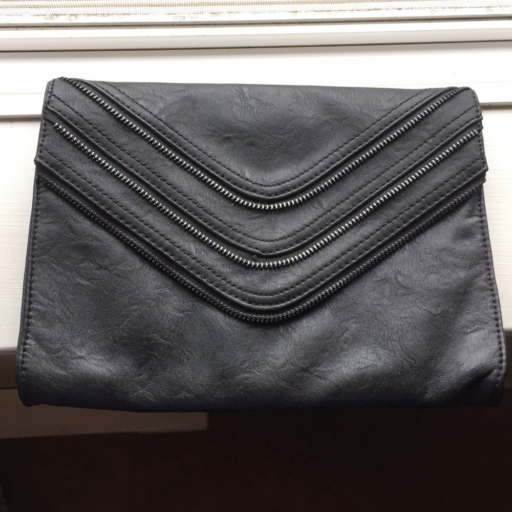 Black zipper clutch
